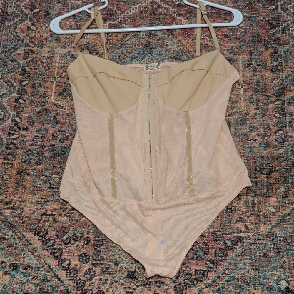 Intimately Free People Nude  Corset Bodysuit